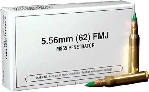 5.56mm Nato 20 Rounds Ammunition Winchester 62 Grain Full Metal Jacket